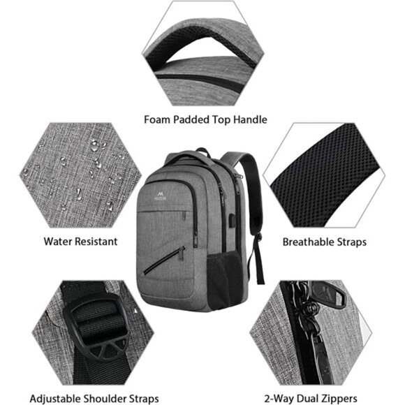 Travel Laptop Backpack, 17 Inch Business Flight Approved Carry on Backpack - Picture 6 of 7